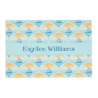 Trip to the Beach Sailor Boat Placemat