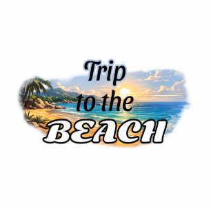 Trip to the Beach Tropical Sunset Escape Design Cutout