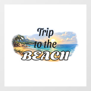 Trip to the Beach Tropical Sunset Escape Design Wall Decal