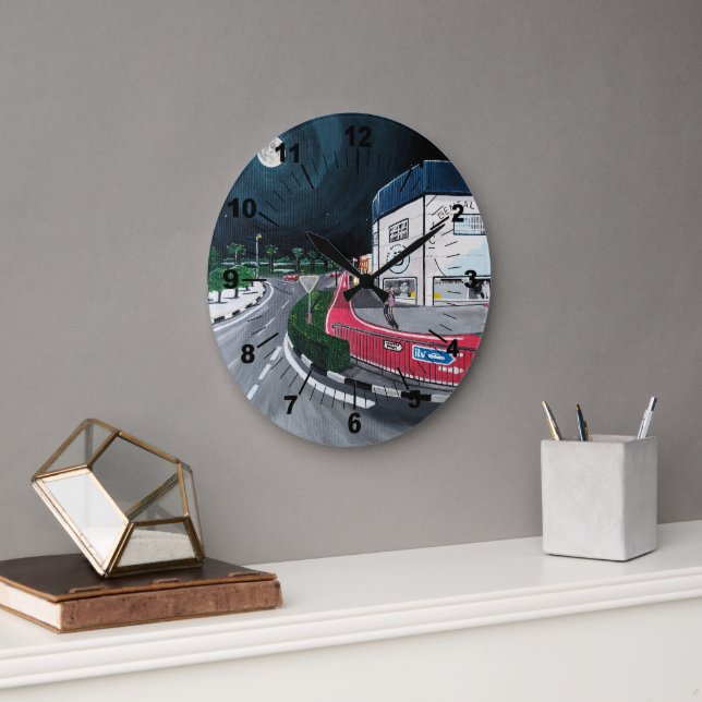 Trip to the Dentist Painting by Alfred Fox Large Clock (Office)