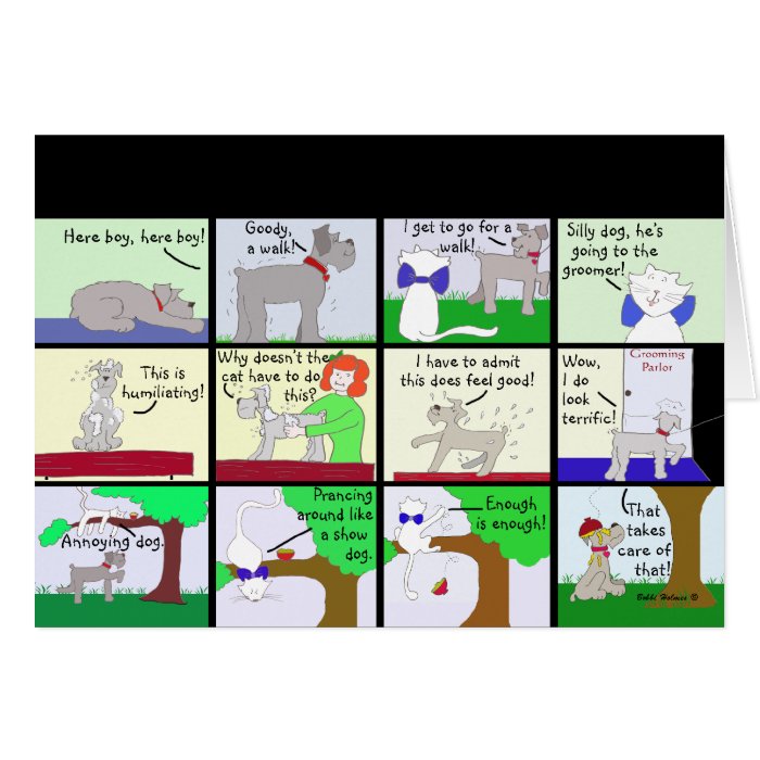 Trip to the Dog Groomer Cartoon Cards