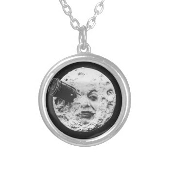 Trip To The Luna Silver Plated Necklace by WarmCoffee at Zazzle