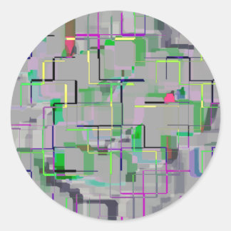 "Trip to the Zoo" Geometric Art Classic Round Sticker