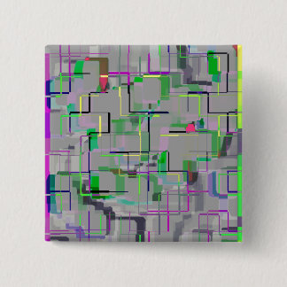 "Trip to the Zoo" Geometric Art Pinback Button