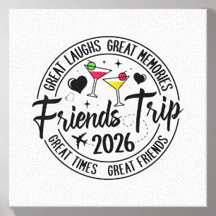 Trip Vacation 2026 Friends Matching Group Canvas Photo Tile