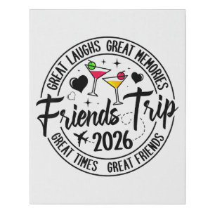 Trip Vacation 2026 Friends Matching Group Faux Canvas Print