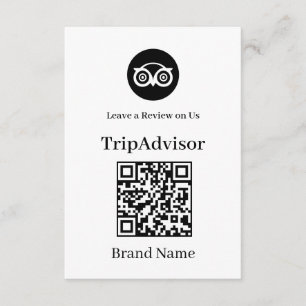 Tripadvisor QR Business Review Link Enclosure Card