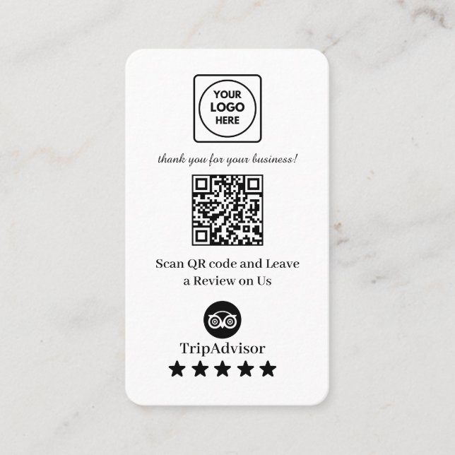 TripAdvisor QR | Custom Business Feedback Link Card (Front)