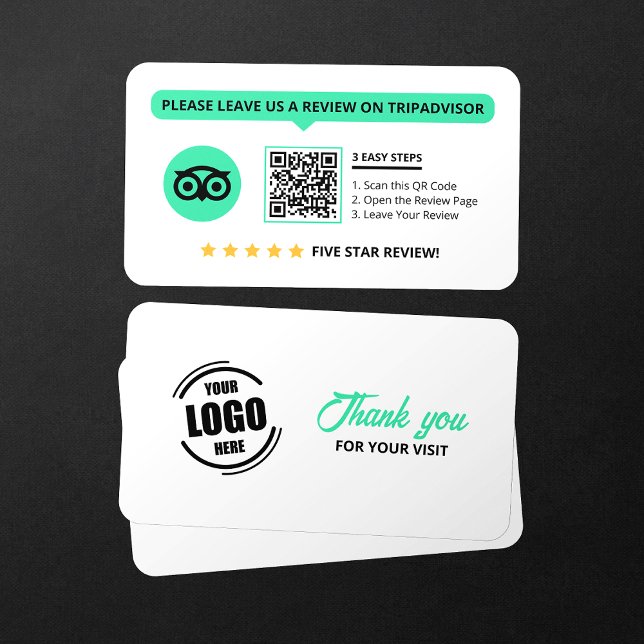 Tripadvisor Review Rate My Business 5 Star QR Code Business Card (Creator Uploaded)