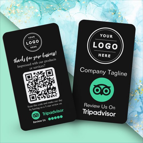 TripAdvisor Review Request with Logo and QR Code Business Card