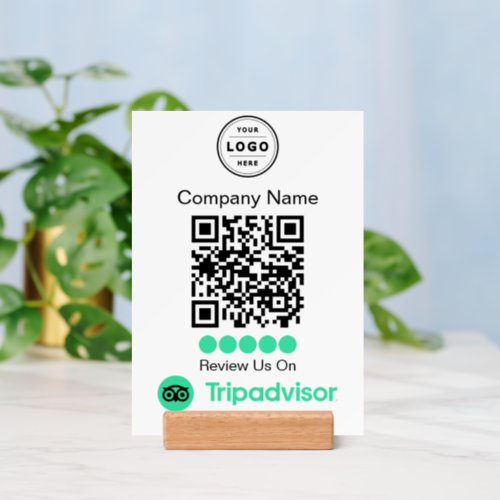 TripAdvisor Review Request with QR code Logo and  Holder