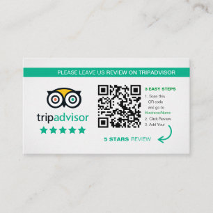 Tripadvisor Reviews   Business QR Code Thank You Card