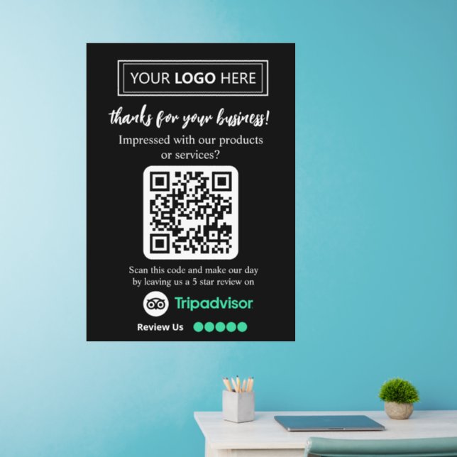 TripAdvisor Reviews | Business Review Link QR Code Wall Decal (Home Office)