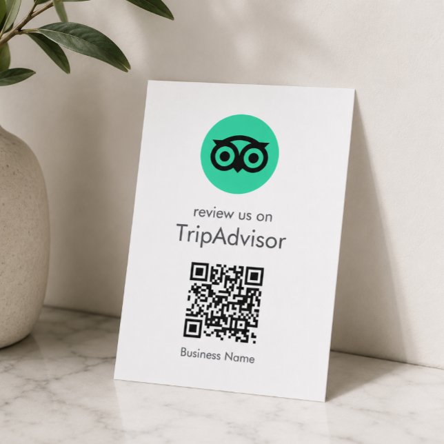 Tripadvisor Reviews | Business Review QR Code Enclosure Card (Gain Tripadvisor reviews & grow your business with this rating request enclosure card or handout.)