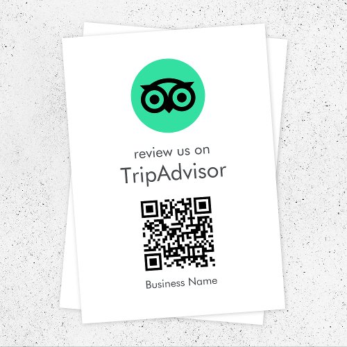 Tripadvisor Reviews  Business Review QR Code Enclosure Card