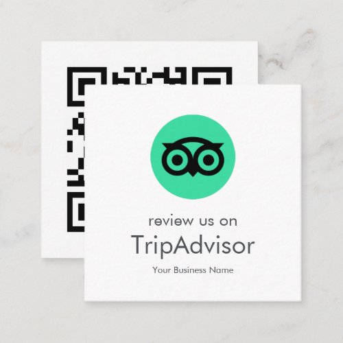 Tripadvisor Reviews  Business Review QR Code Square Business Card
