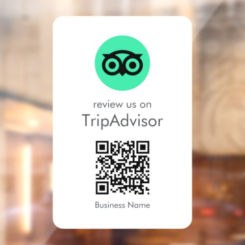 Tripadvisor Reviews  Business Review QR Code Window Cling