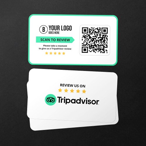 Tripadvisor Reviews Rate 5 Star Scannable QR Code Business Card