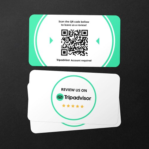 Tripadvisor Reviews Rate Business 5 Star QR Code Business Card