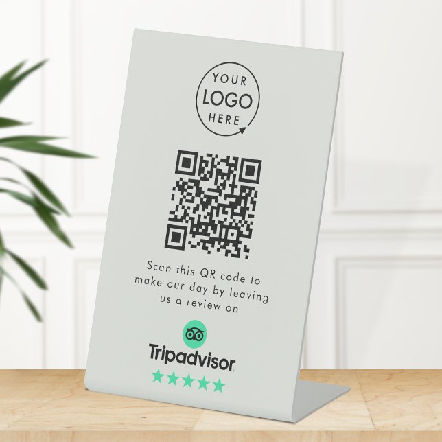 Tripadvisor Reviews Tabletop Sign | QR Code Link (Gain Tripadvisor reviews & grow your business with this rating request editable tabletop sign.)