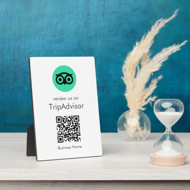 Tripadvisor Reviews Tabletop Sign | QR Code Plaque (Side)
