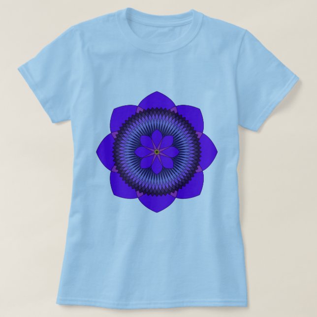 Tripartite 80 Petal Purple Lotus T-Shirt (Design Front)