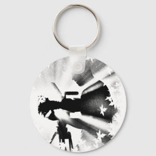 Tripé de câmera preto e cinza keychain