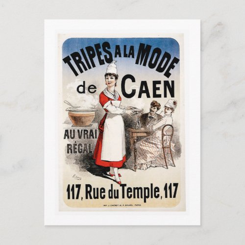 Tripes La Mode De Caen Vintage Food Ad Art Postcard