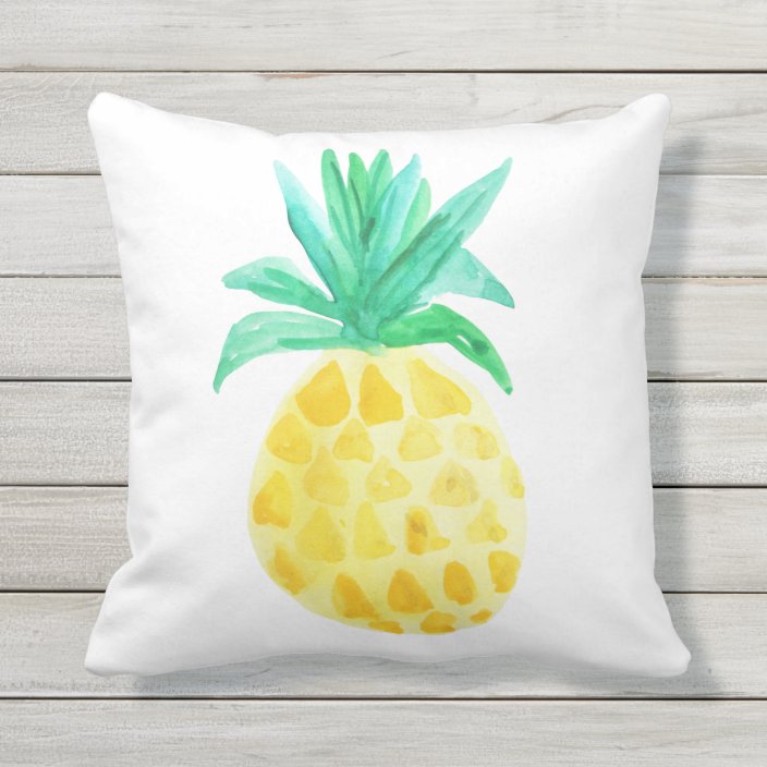 Tripical Watercolor Pineapple Home Decor Outdoor Pillow Zazzle