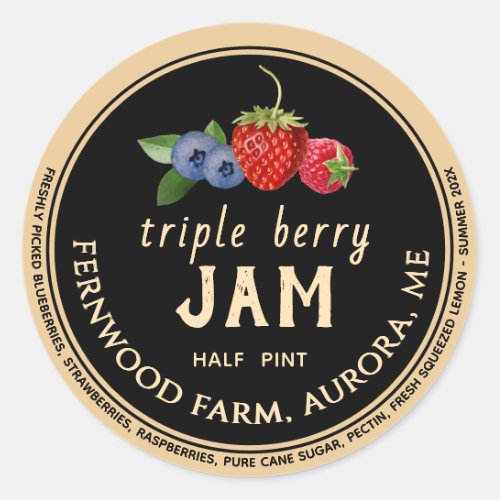 Triple Berry Jam  Classic Round Sticker