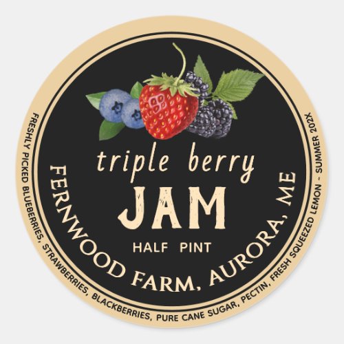Triple Berry Jam  Classic Round Sticker