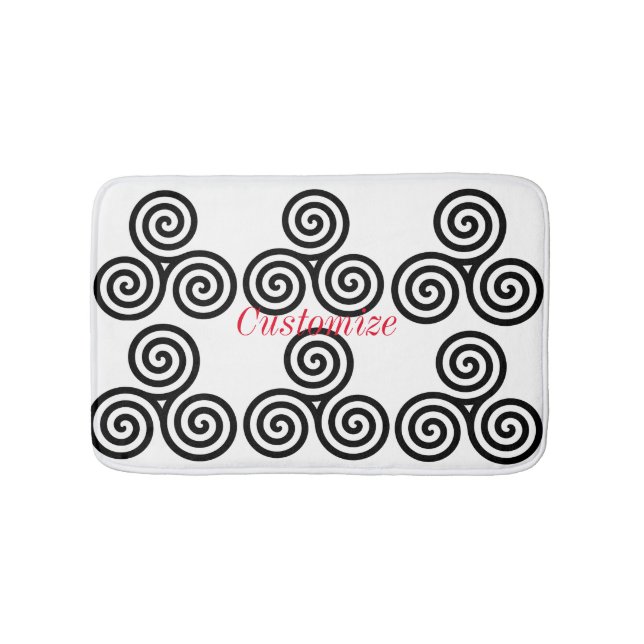 Triple Black Spiral Thunder_Cove Bath Mat (Front)