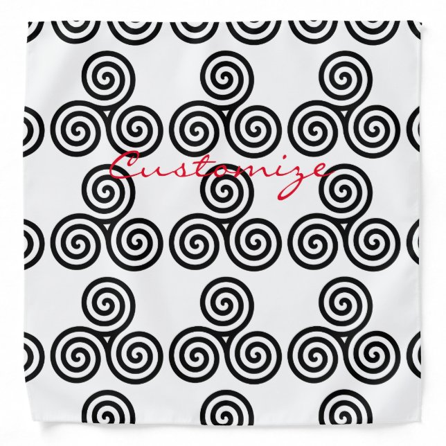 Triple Black Spirals Thunder_Cove Bandana (Front)