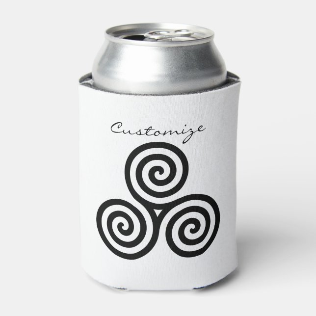 Triple Black Spirals Thunder_Cove Can Cooler (Can Front)