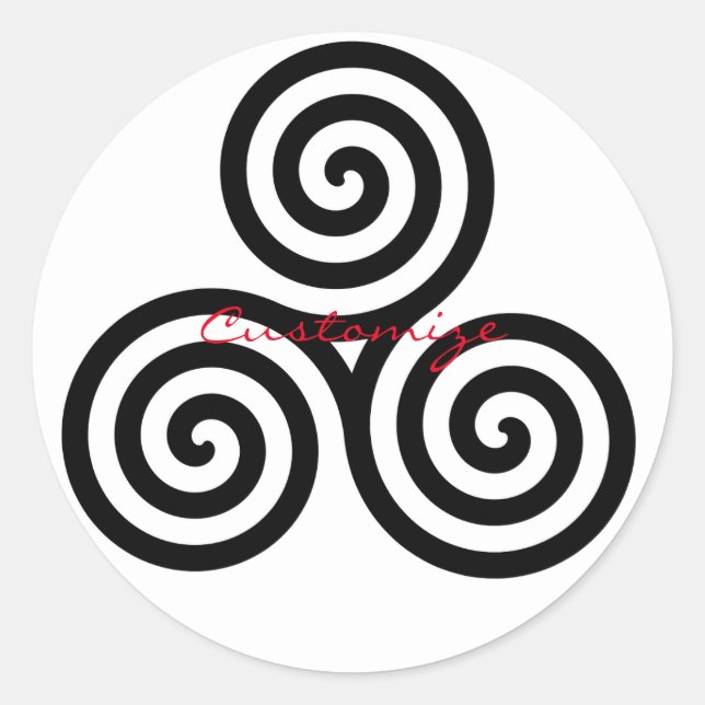 Triple Black Spirals Thunder_Cove Classic Round Sticker (Front)