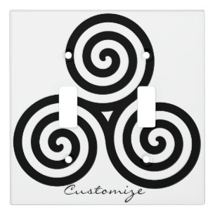 Triple Black Spirals Thunder_Cove Light Switch Cover