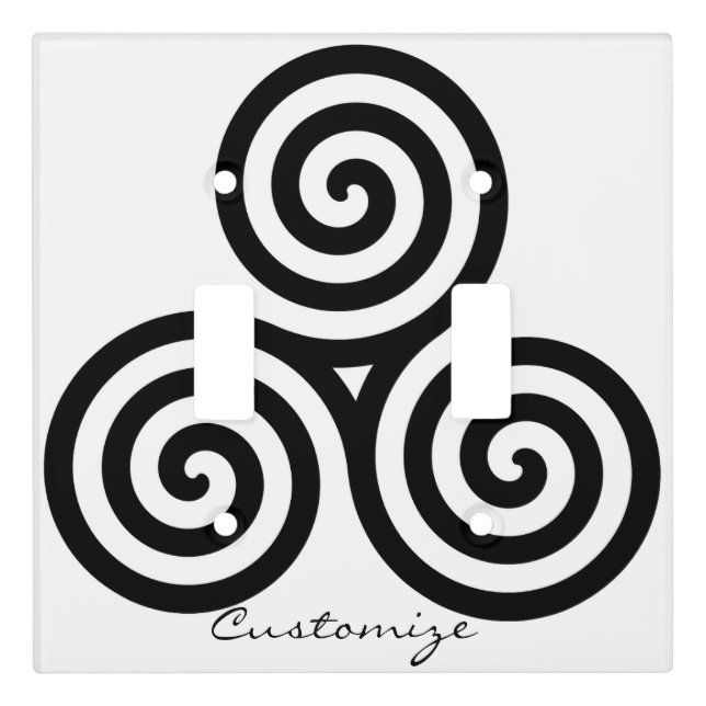 Triple Black Spirals Thunder_Cove Light Switch Cover (Front)