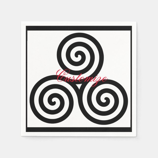 Triple Black Spirals Thunder_Cove Napkins (Front)
