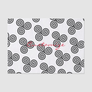 Triple Black Spirals Thunder_Cove Tissue Paper