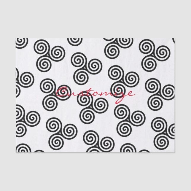 Triple Black Spirals Thunder_Cove Tissue Paper (Front)