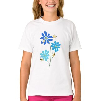 Triple Blue Flowers T-Shirt