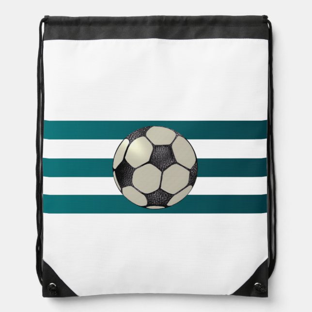 Triple Blue Strip Soccer Ball Backpack (Front)