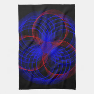 Triple Blueberry Accent Geometric Kitchen Towel