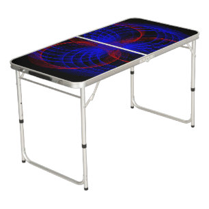 Triple Blueberry Accent Geometric Ping Pong Table