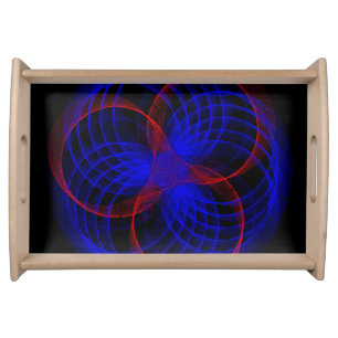 Triple Blueberry Accent Geometric Serving Tray