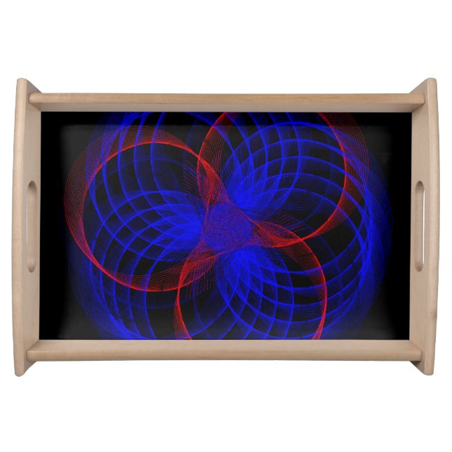 Triple Blueberry Accent Geometric Serving Tray (Front)