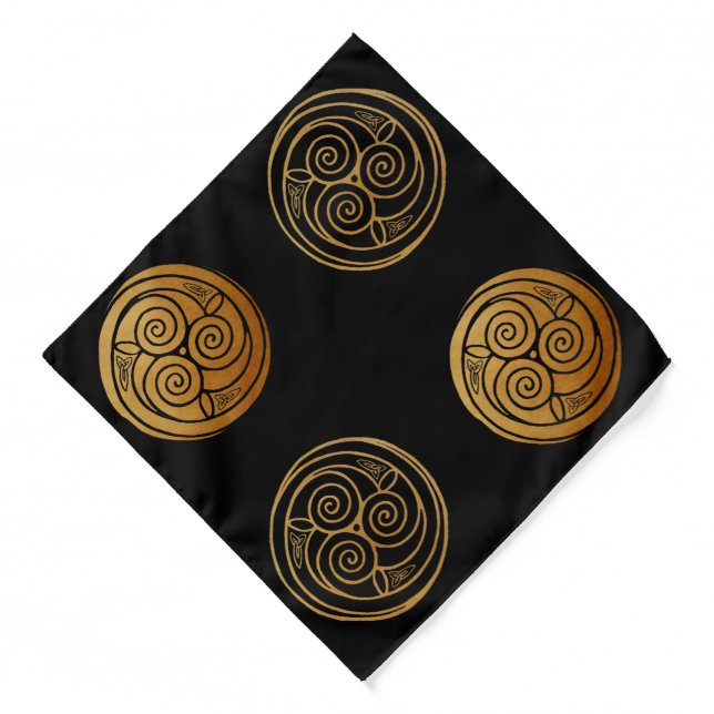 Triple Celtic Knot Swirl Mandala Bandana (Front)