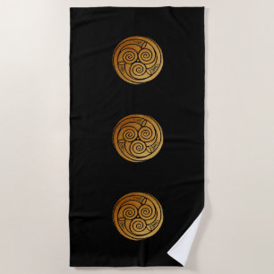 Triple Celtic Knot Swirl Mandala Beach Towel