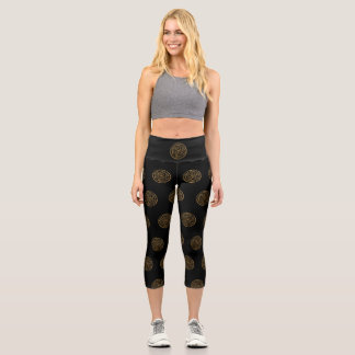 Triple Celtic Knot Swirl Mandala Capri Leggings