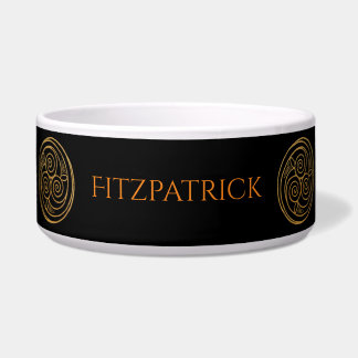 Triple Celtic Knot Swirl Mandala Ceramic Pet Bowl